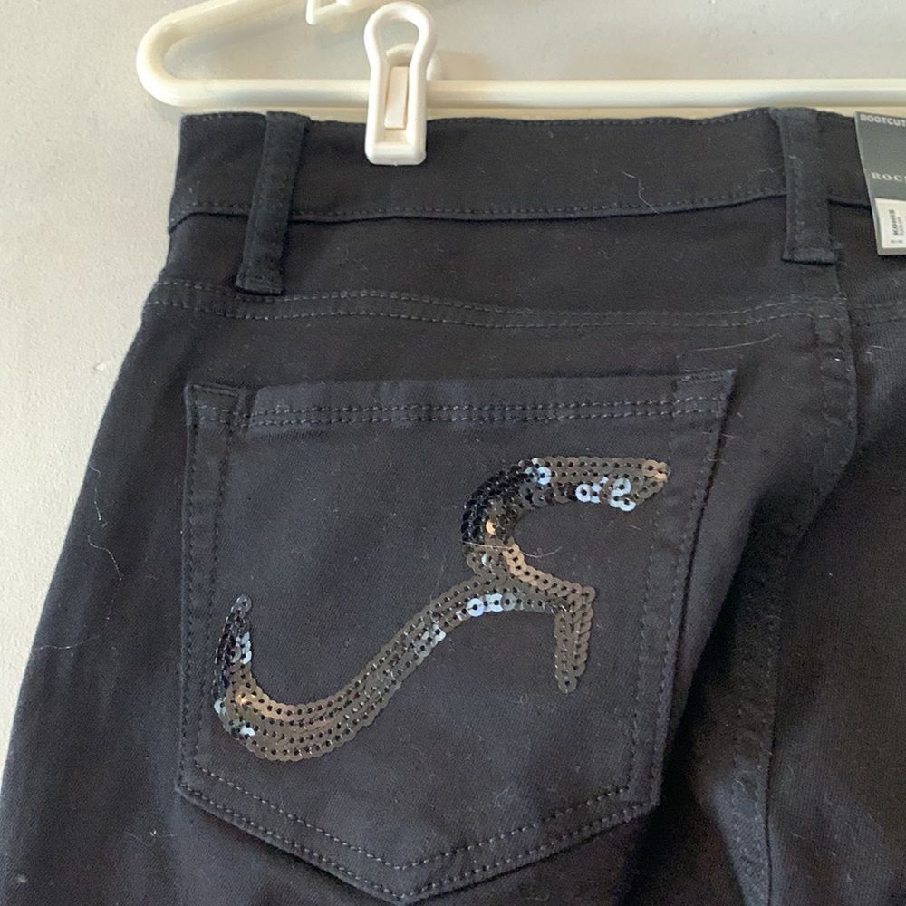 Rock & Republic black low rise bootcut jeans Size 10 NWT - Picture 6 of 9